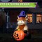5FT Halloween Inflatable - Built-in LED Highland Cow with Witch Hat